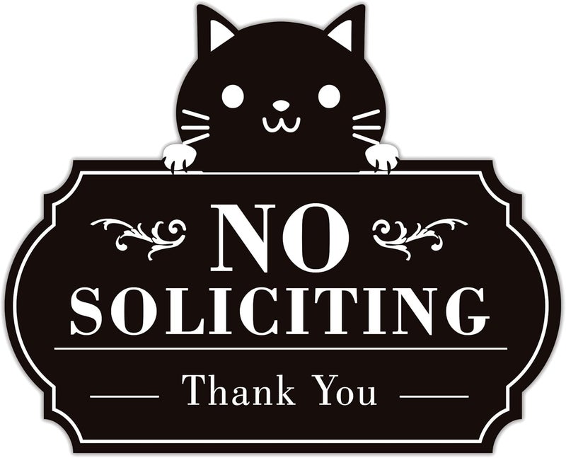 LUHIMO No Soliciting Sign for Front Door，Funny No Soliciting Sticker for House, Home and Business，Self-Adhesive Vinyl No Solicitation Signs for Front Door, Apartments, and Office - Image 1